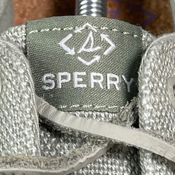 Sperry Women's Crest Vibe Baja Sneakers Size 9 Light Green Canvas - Picture 10 of 15